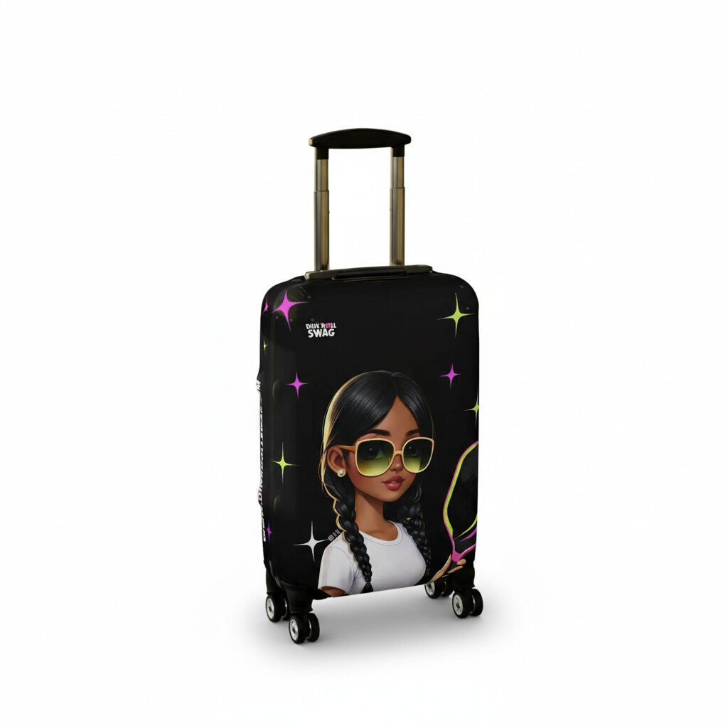 Dink Doll Swag™ Joy in Motion   – Aria Edition Pickleball Luggage Cover for Women | Faith-Inspired