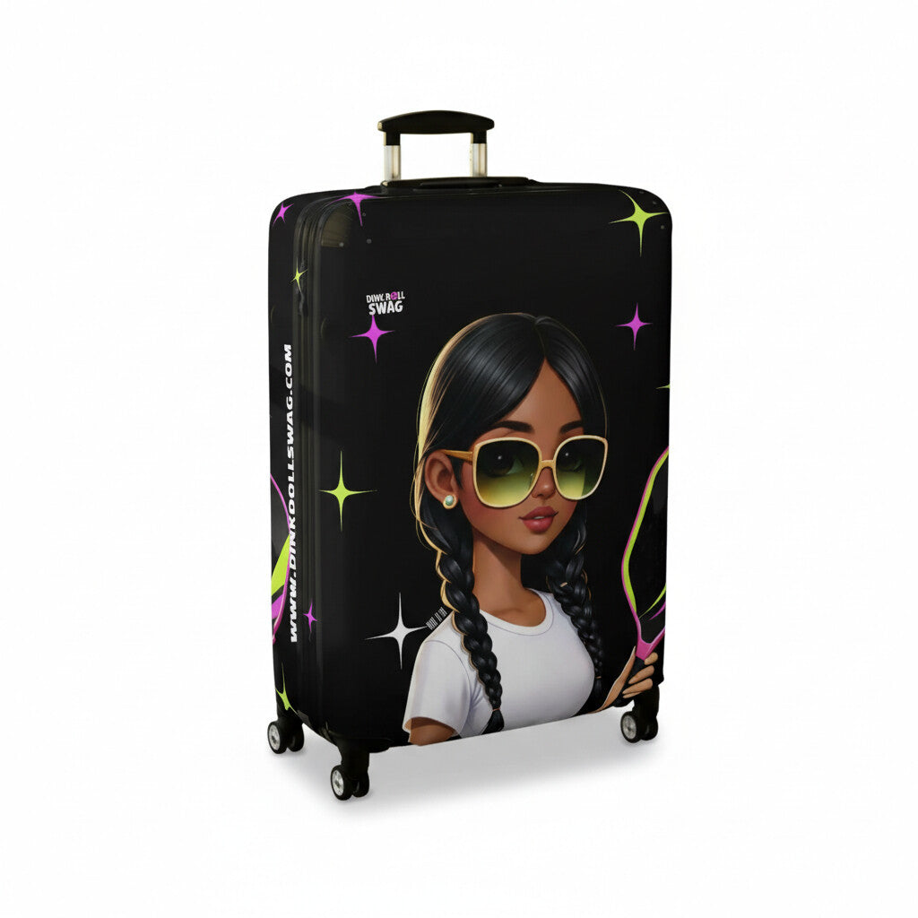 Dink Doll Swag™ Joy in Motion   – Aria Edition Pickleball Luggage Cover for Women | Faith-Inspired