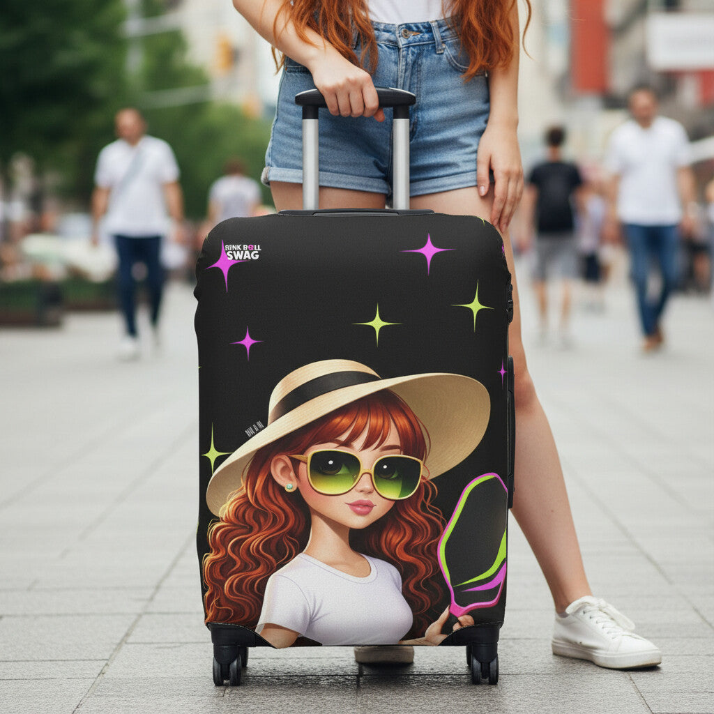 Dink Doll Swag™ Joy in Motion   – Sienna Edition Pickleball Luggage Cover for Women | Faith-Inspired