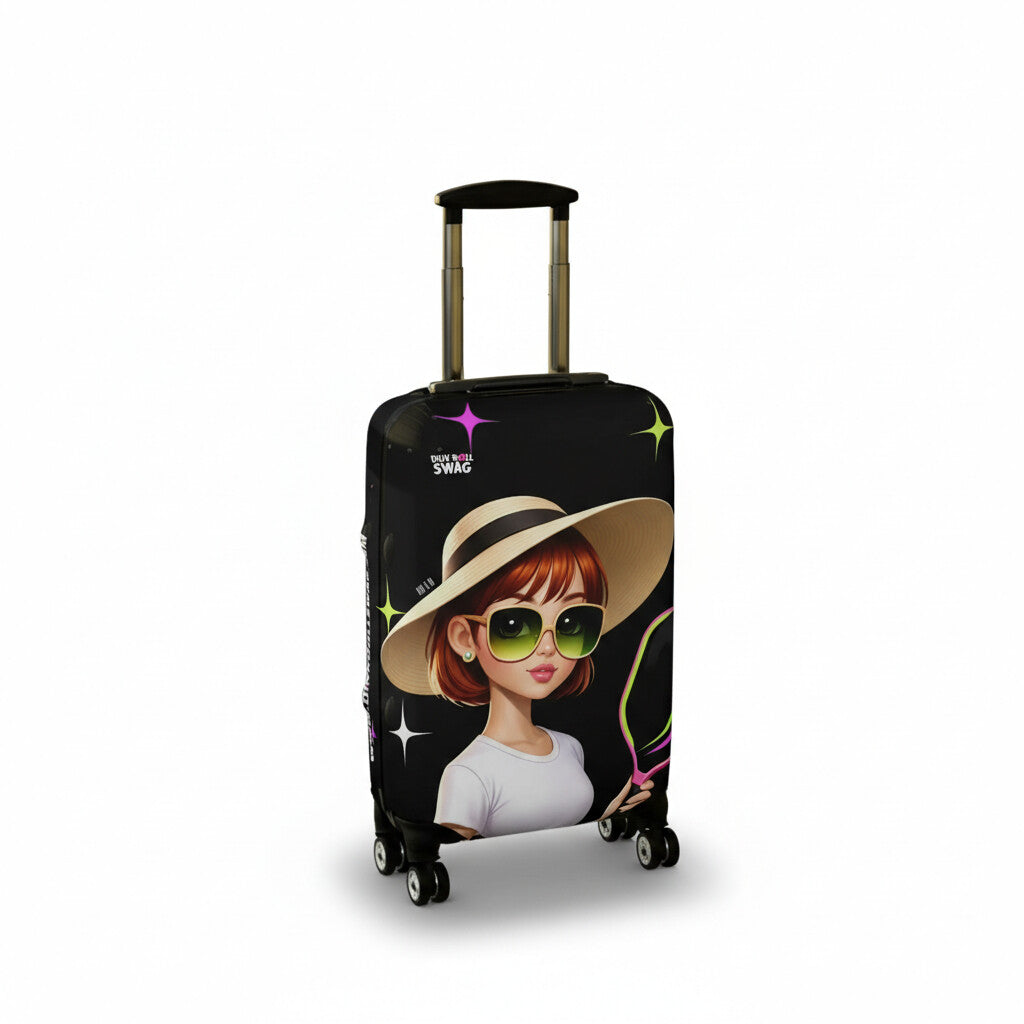 Dink Doll Swag™ Joy in Motion   – Isla Edition Pickleball Luggage Cover for Women | Faith-Inspired