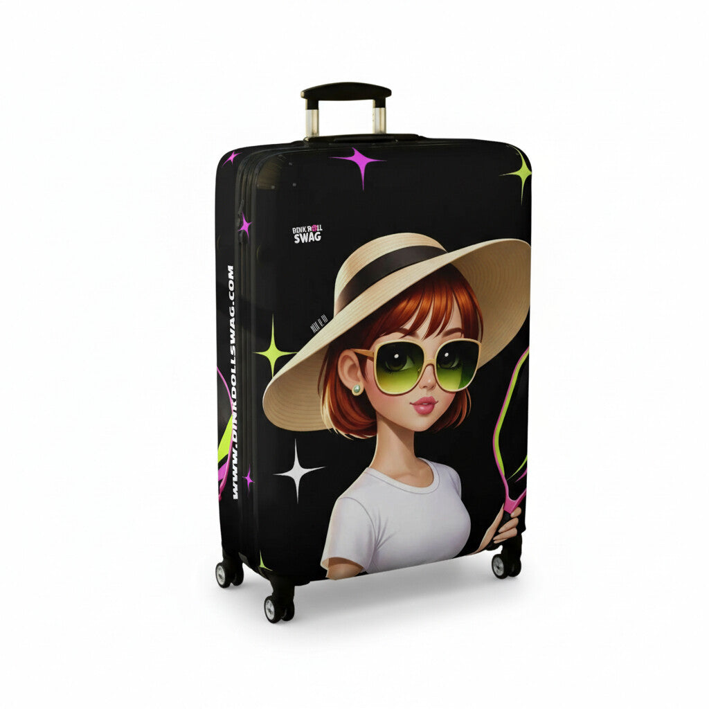 Dink Doll Swag™ Joy in Motion   – Isla Edition Pickleball Luggage Cover for Women | Faith-Inspired