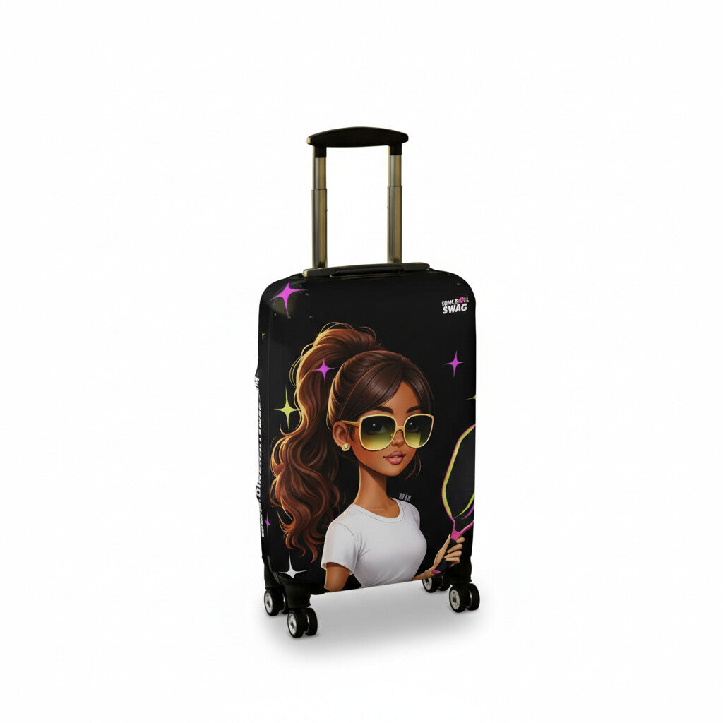 Dink Doll Swag™ Joy in Motion   – Amara Edition Pickleball Luggage Cover for Women | Faith-Inspired