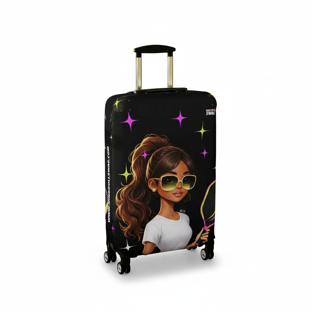 Dink Doll Swag™ Joy in Motion   – Amara Edition Pickleball Luggage Cover for Women | Faith-Inspired