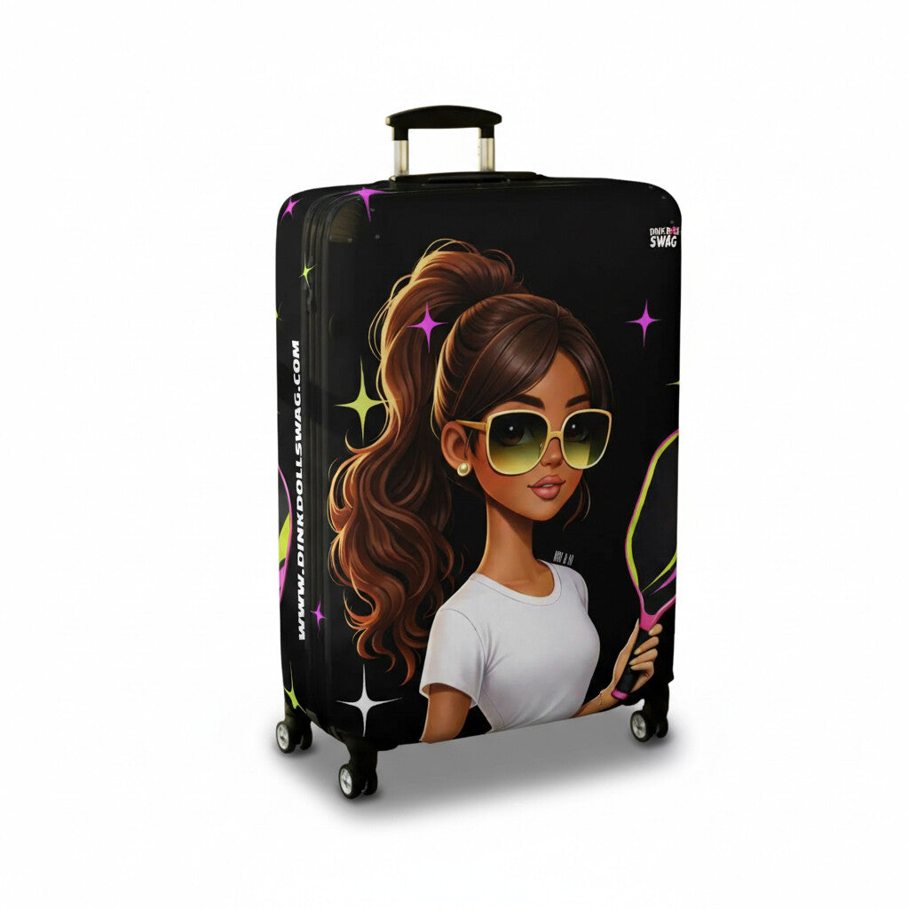 Dink Doll Swag™ Joy in Motion   – Amara Edition Pickleball Luggage Cover for Women | Faith-Inspired