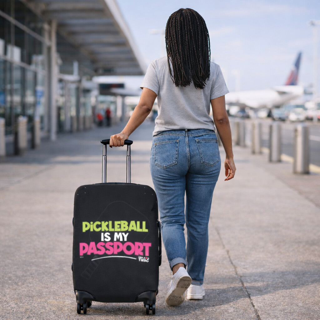 Is My Passport Pickleball Luggage Cover for Women | Faith-Inspired