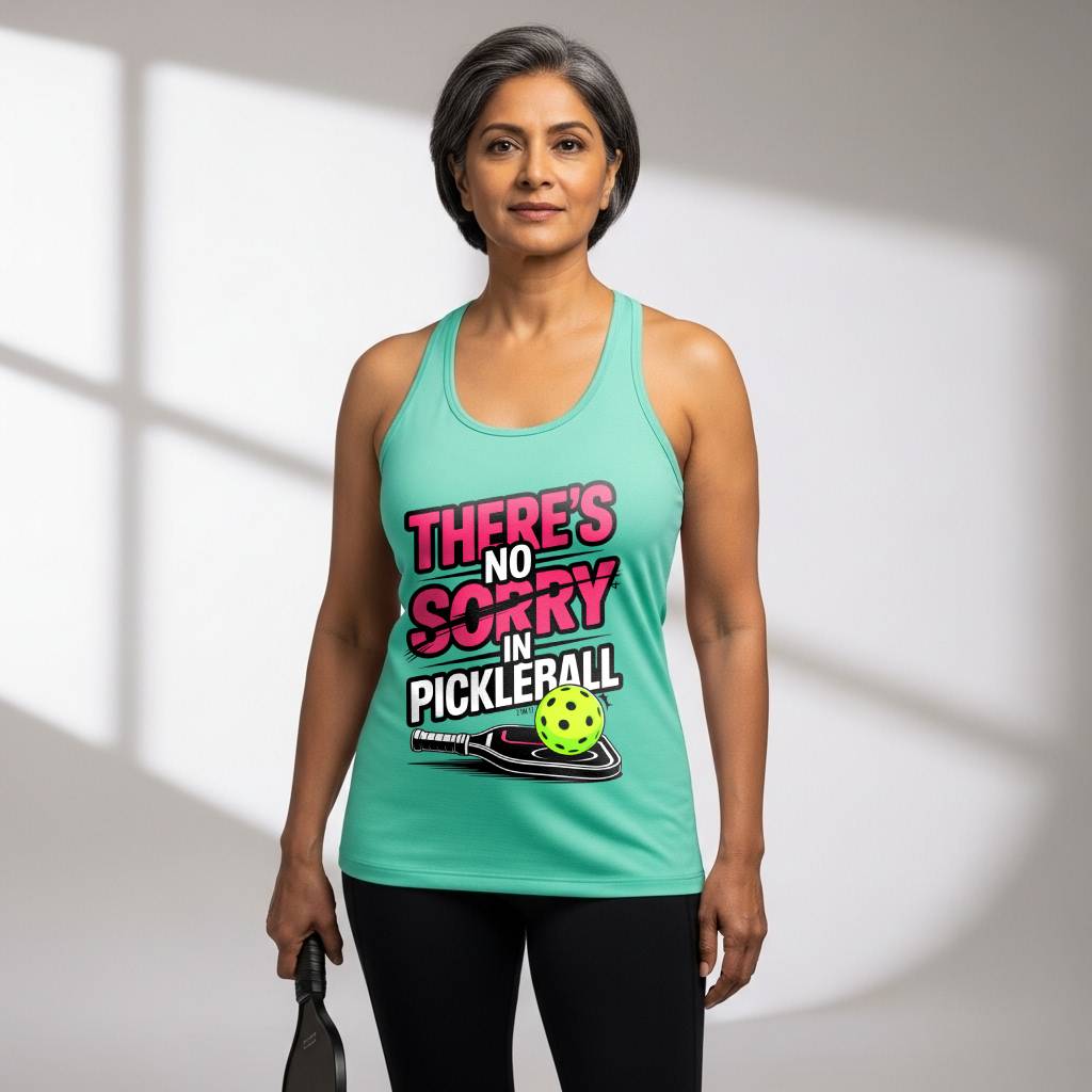 There's No SORRY in Pickleball Tank for Women | Faith-Inspired