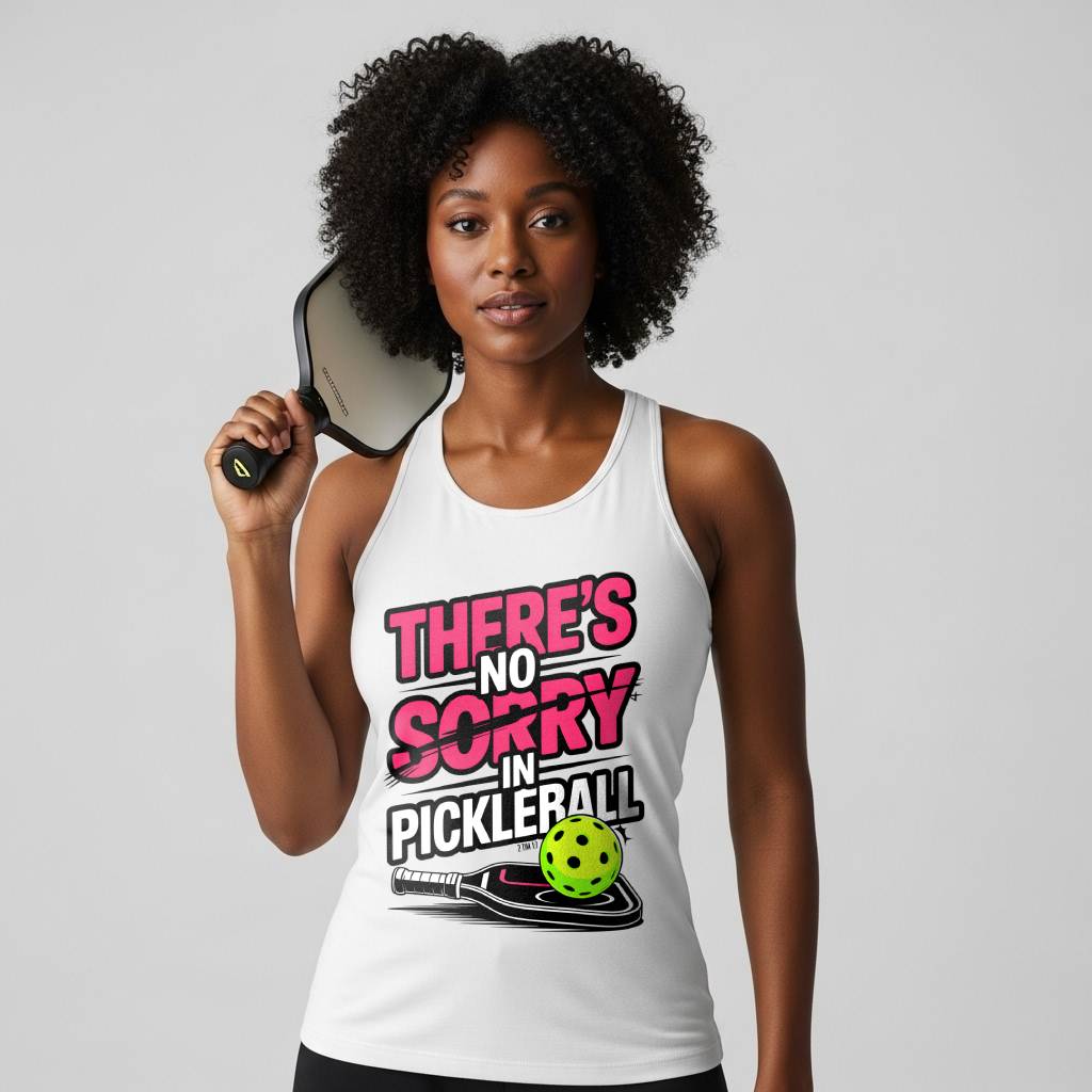 There's No SORRY in Pickleball Tank for Women | Faith-Inspired