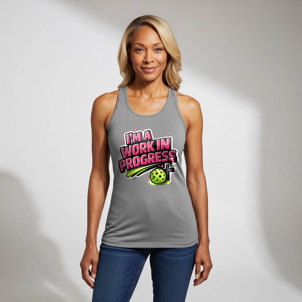 I’m A Work in Progress Pickleball Tank for Women | Faith-Inspired
