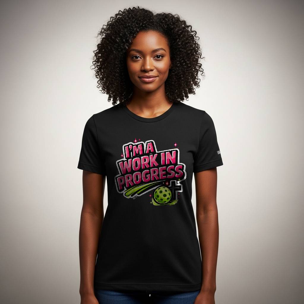I’m A Work in Progress Pickleball T-Shirt for Women | Faith-Inspired