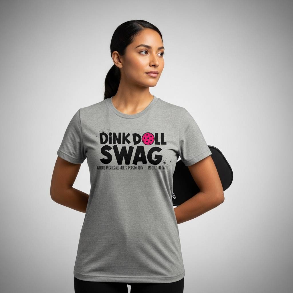 Dink Doll Swag™ Logo PROMO Pickleball T-Shirt for Women | Faith-Inspired