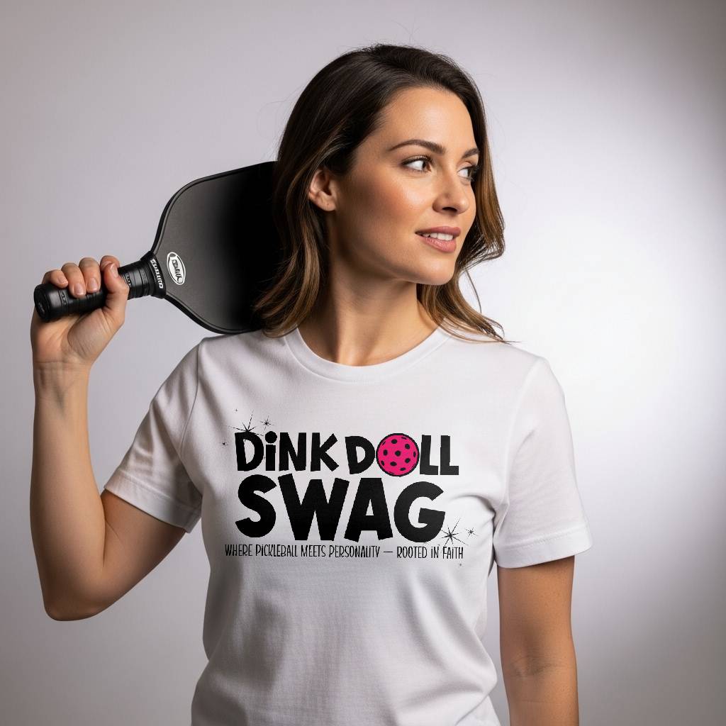 Dink Doll Swag™ Logo PROMO Pickleball T-Shirt for Women | Faith-Inspired