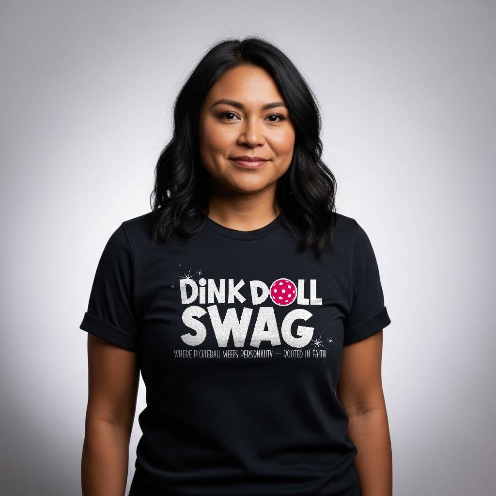 Dink Doll Swag™ Logo PROMO Pickleball T-Shirt for Women | Faith-Inspired