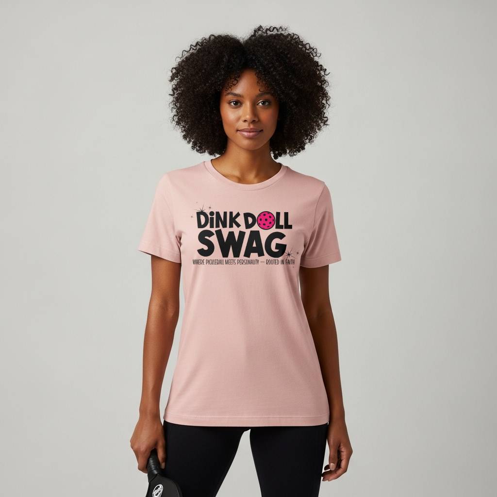 Dink Doll Swag™ Logo PROMO Pickleball T-Shirt for Women | Faith-Inspired