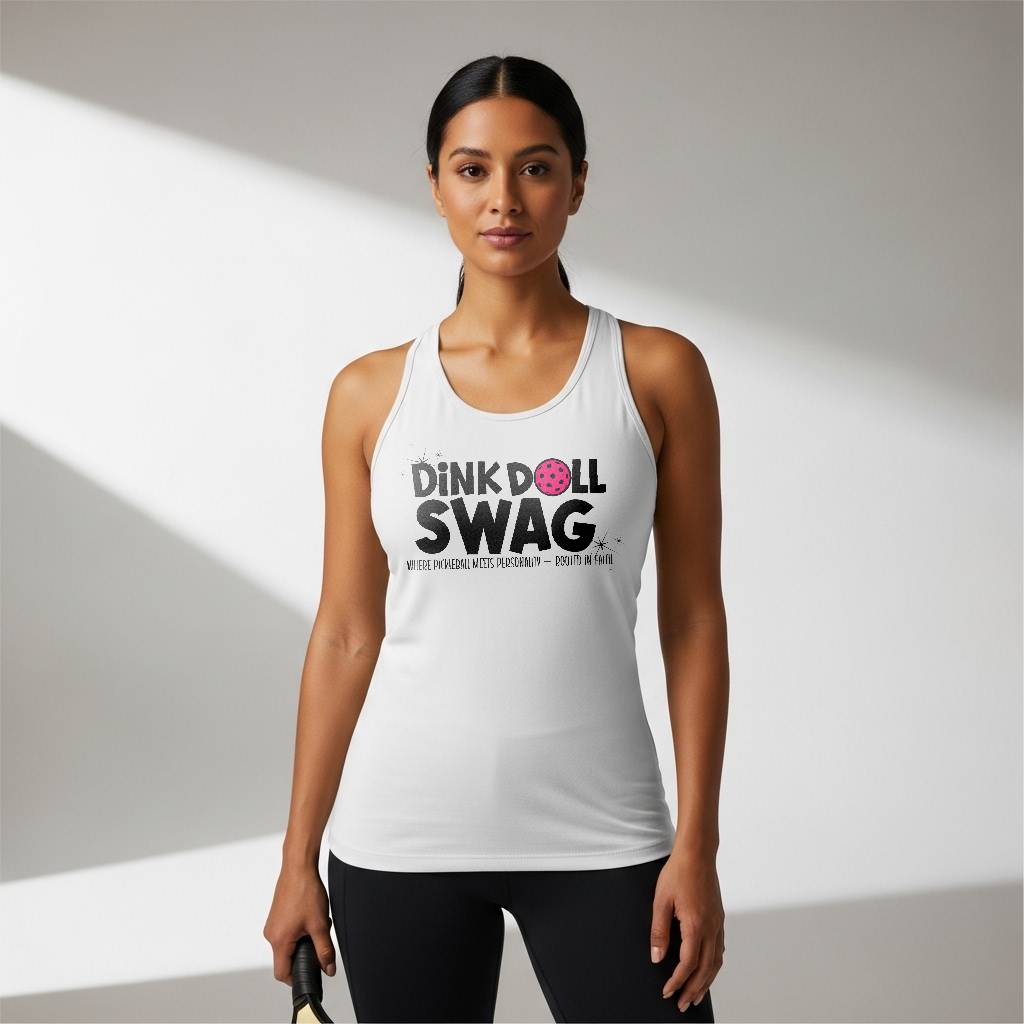 Dink Doll Swag Logo Pickleball Tank for Women | Faith-Inspired