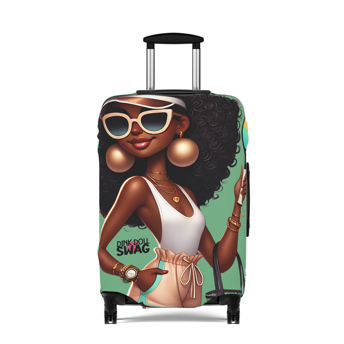Protective pickleball travel luggage cover by Dink Doll Swag