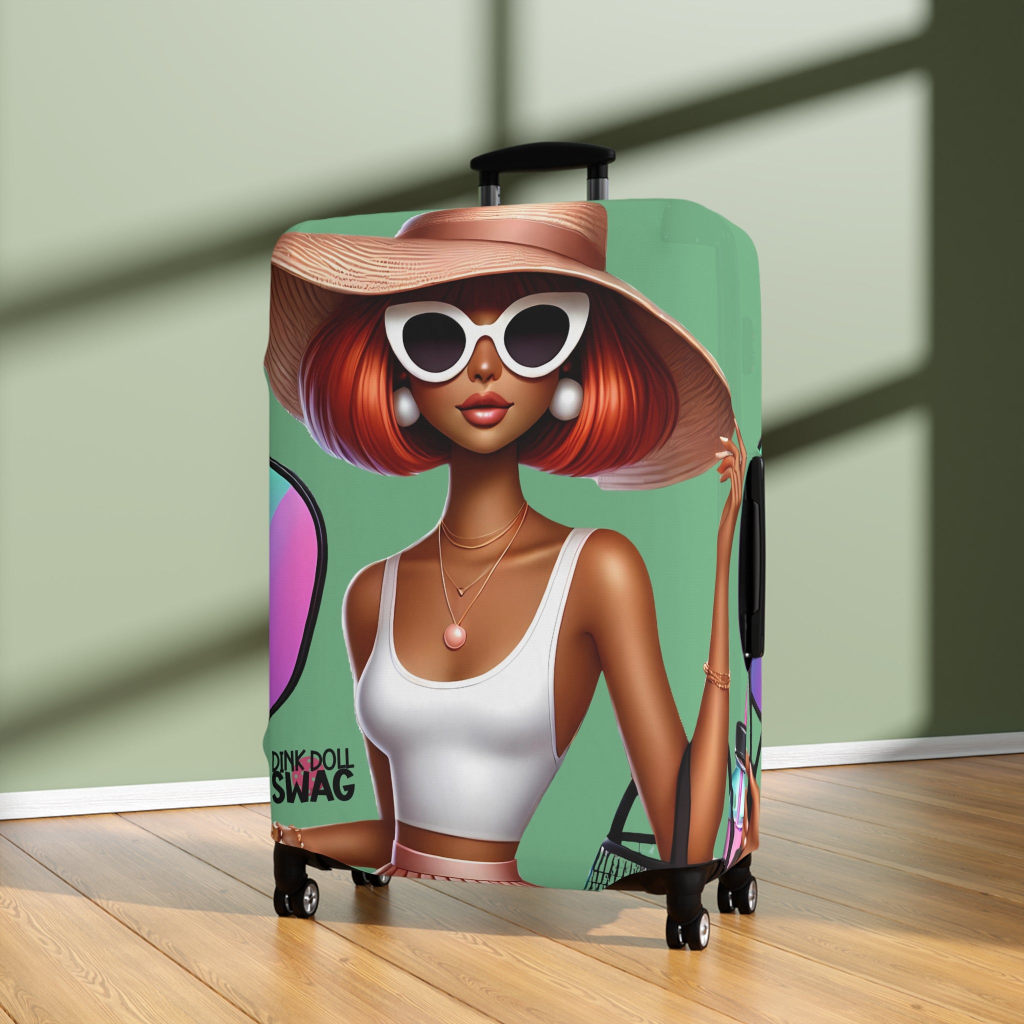 Dink Doll Swag™ Red Head Diva Luggage Cover