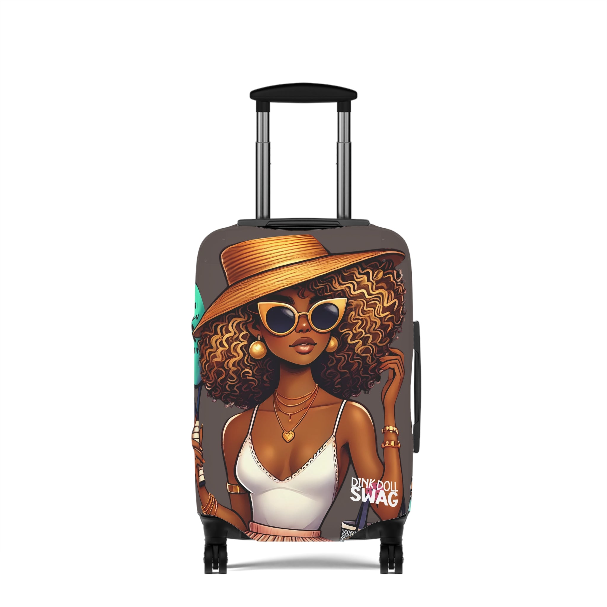 Mixed Race Diva pickleball luggage cover with bold stylish artwork