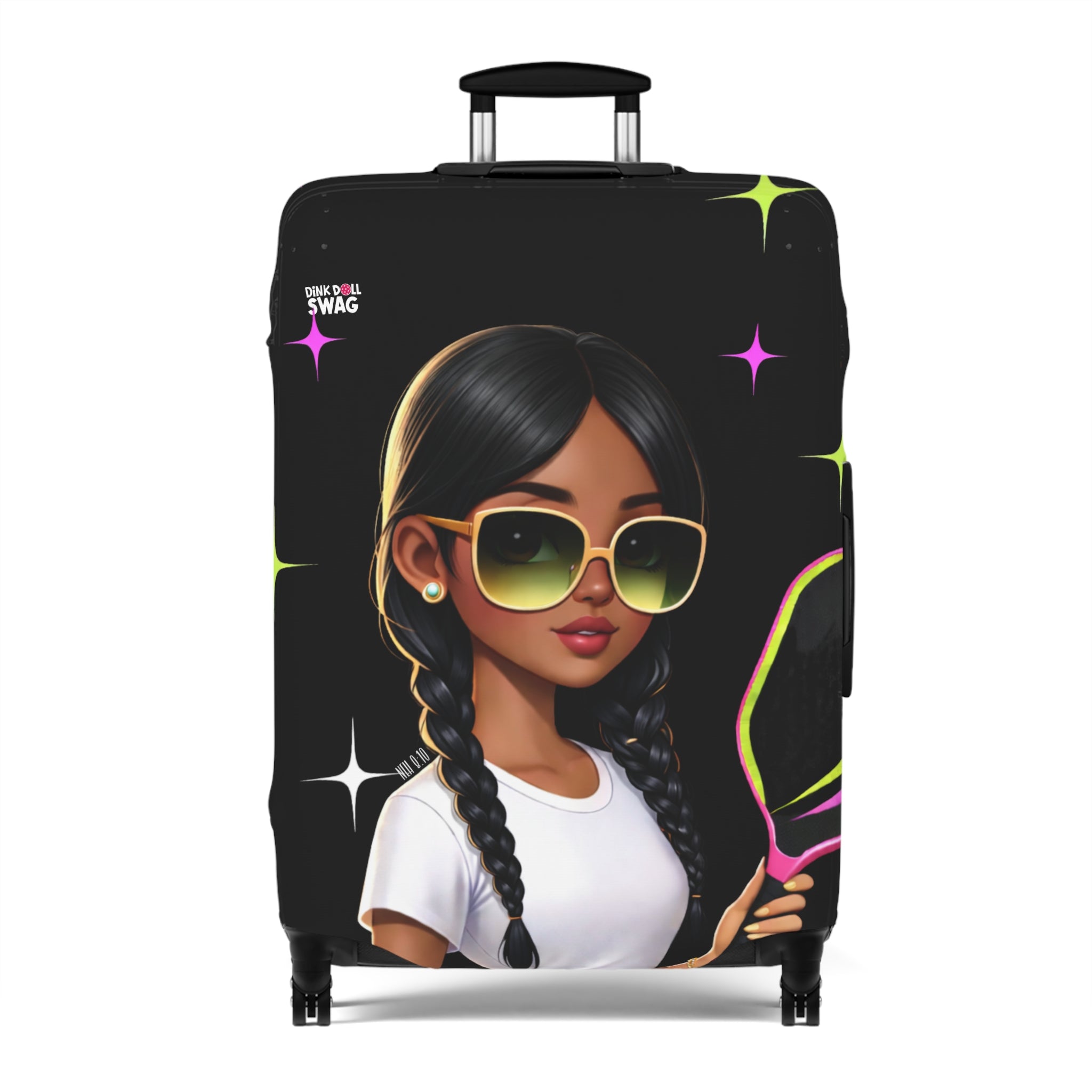 Dink Doll Swag™ Joy in Motion   – Aria Edition Pickleball Luggage Cover for Women | Faith-Inspired