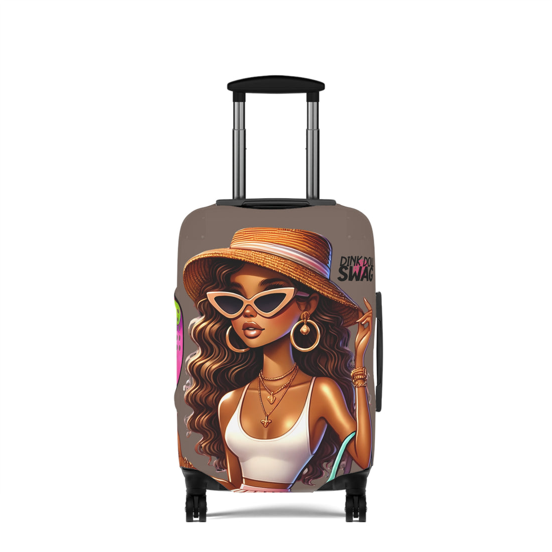 Latin Diva pickleball luggage cover with bold colorful artwork