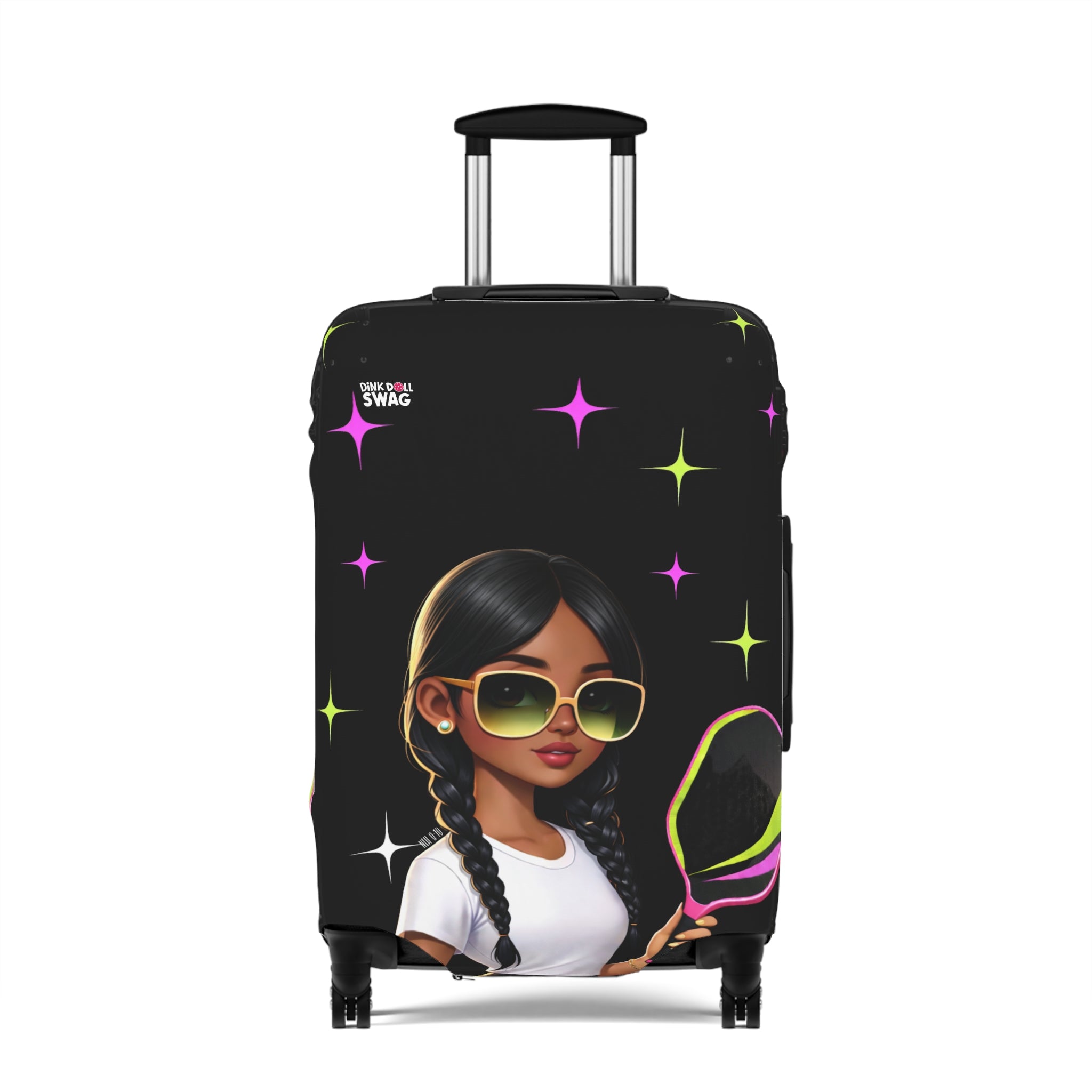 Dink Doll Swag™ Joy in Motion   – Aria Edition Pickleball Luggage Cover for Women | Faith-Inspired