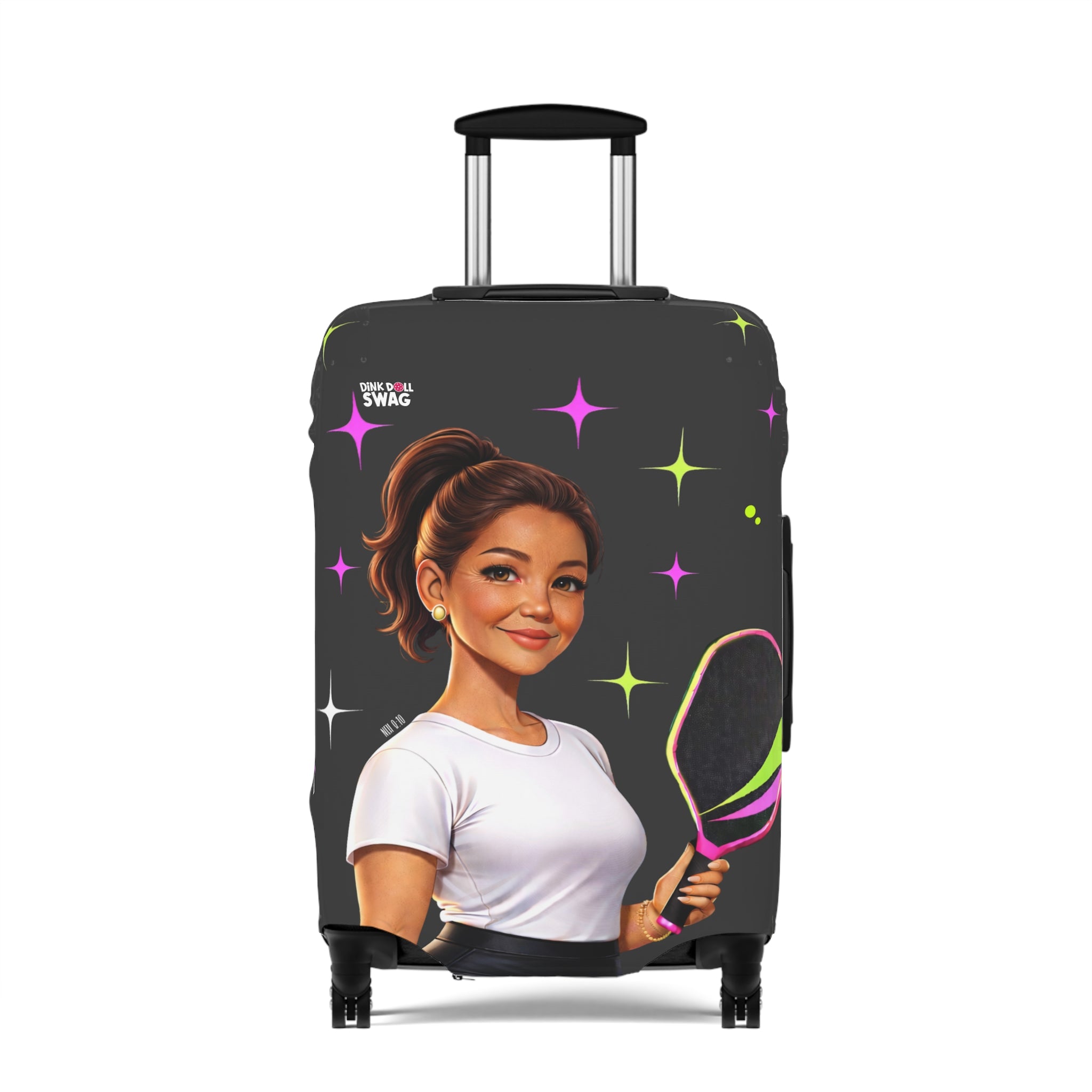 Dink Doll Swag™ Joy in Motion – Legacy Series   – Elena Edition Pickleball Luggage Cover for Women | Faith-Inspired