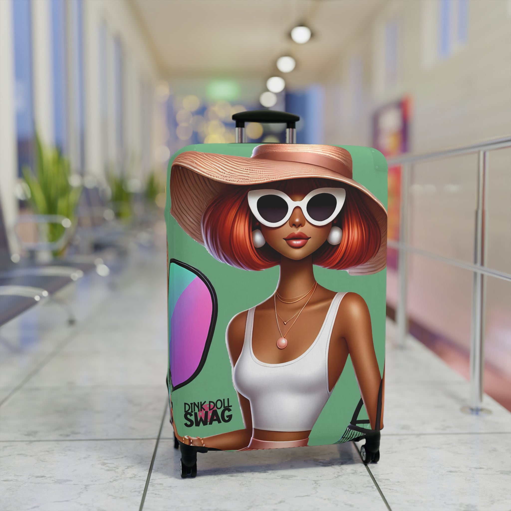 Dink Doll Swag™ Red Head Diva Luggage Cover