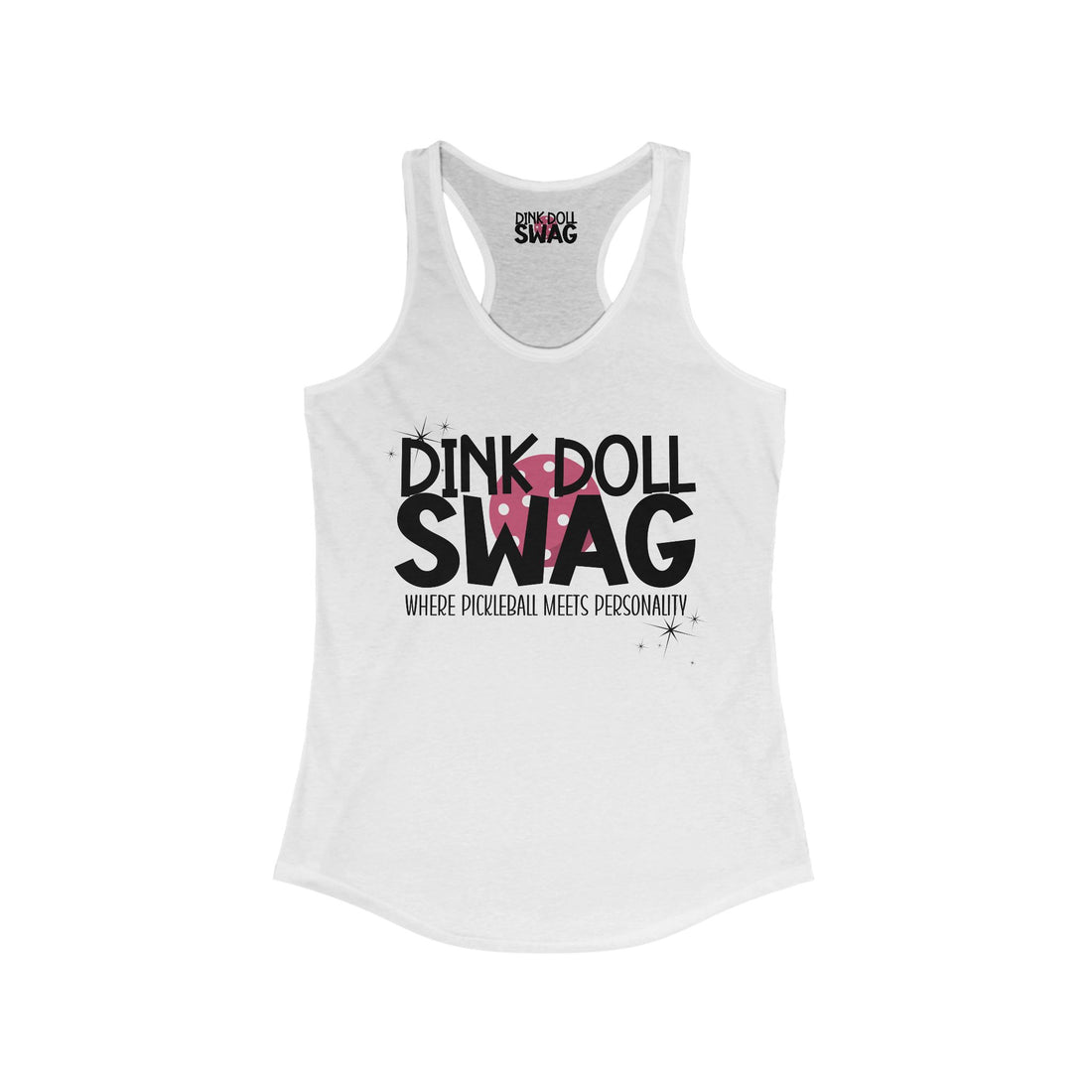 Dink Doll Swag logo women’s pickleball racerback tank top