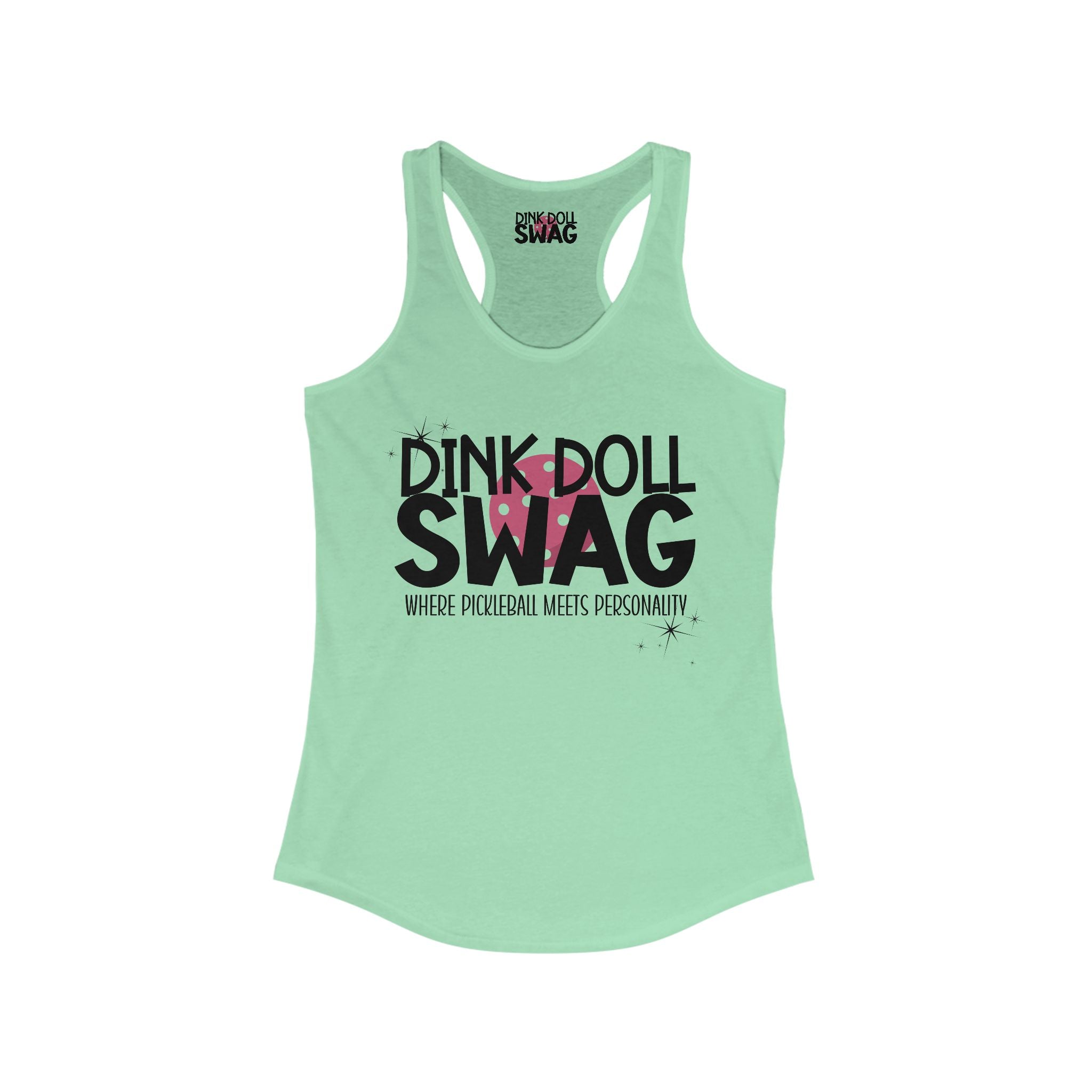 Pickleball Racerback Women's Tank - 'Dink Doll Swag™ Logo' Design