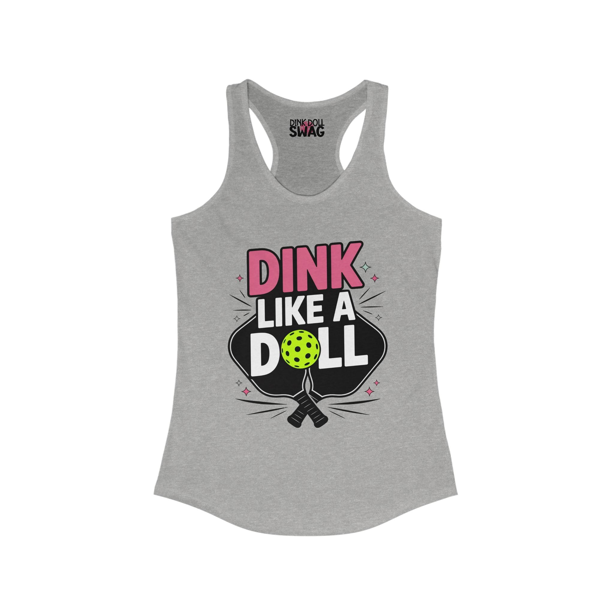 Pickleball Racerback Women's Tank - 'Dink Like a Doll' Design