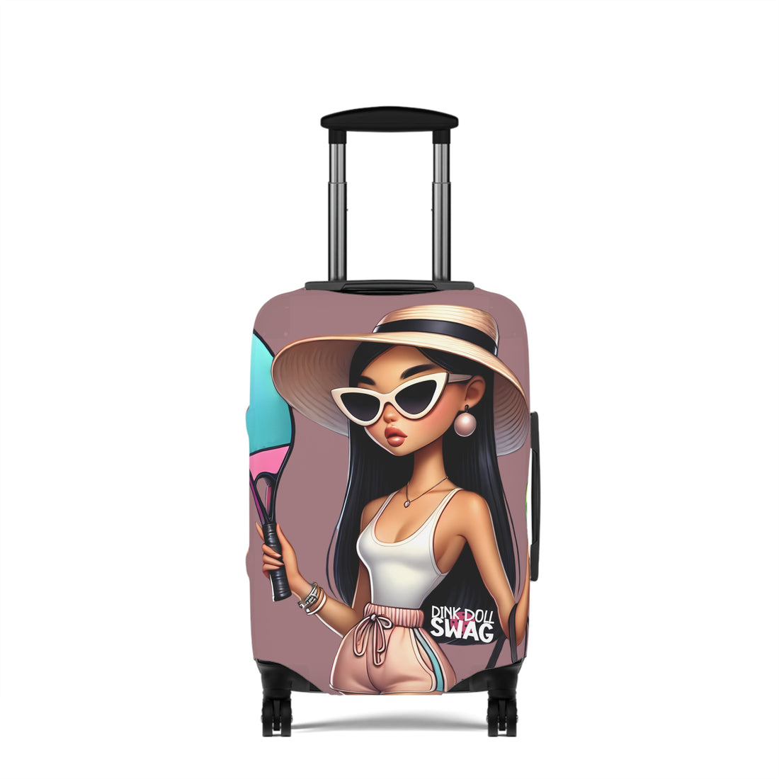East Asian Diva pickleball luggage cover with bold colorful artwork