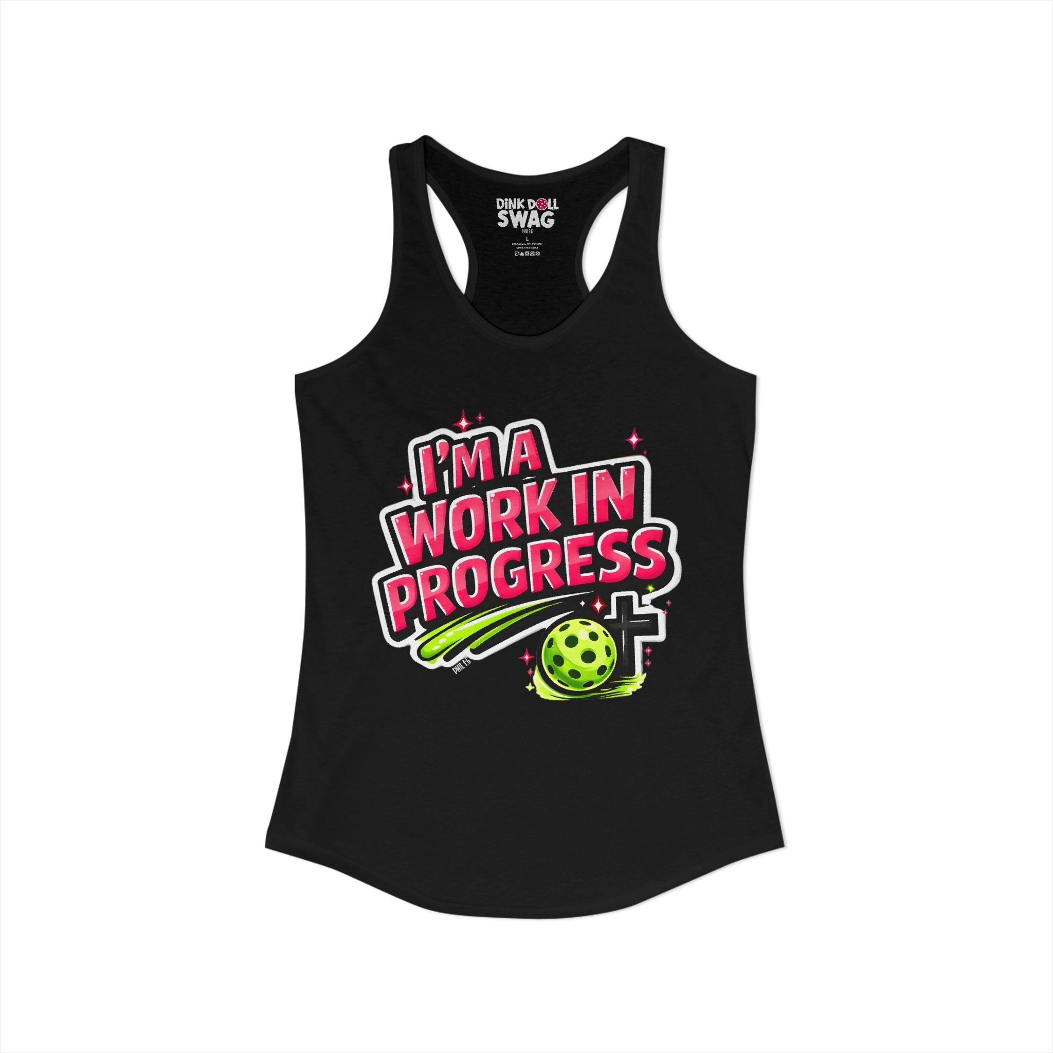 I’m A Work in Progress Pickleball Tank for Women | Faith-Inspired