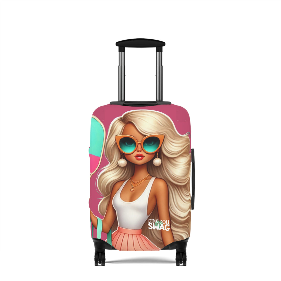 Pickleball lifestyle travel luggage cover by Dink Doll Swag