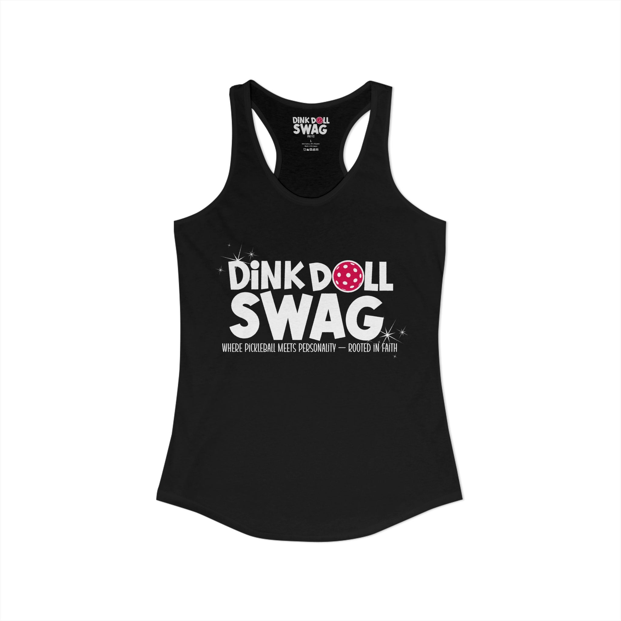 Dink Doll Swag Logo Racerback Tank (Phil 4:13)