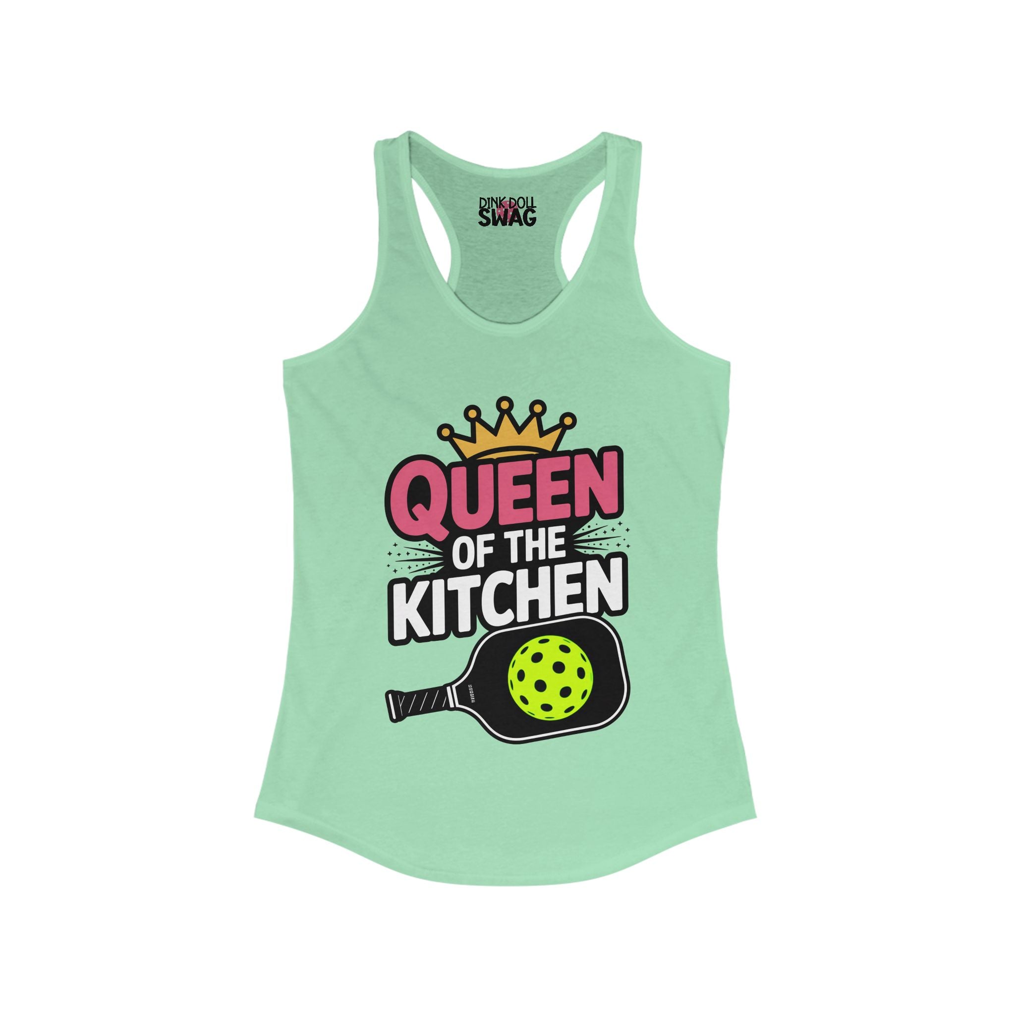 Pickleball Racerback Women's Tank - 'QUEEN of the Kitchen' Design