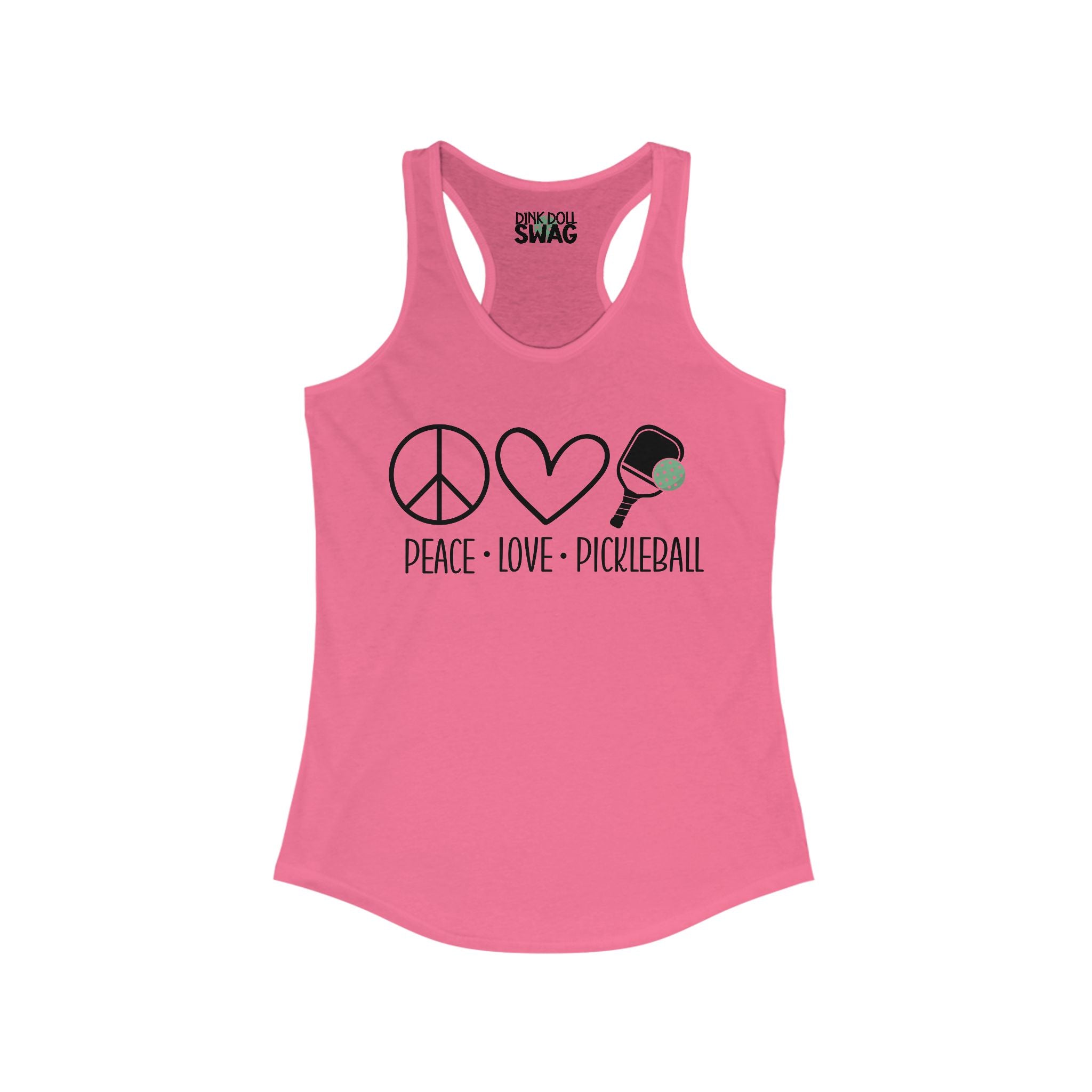 Pickleball Racerback Women's Tank - 'Peace, Love, Pickleball' Design