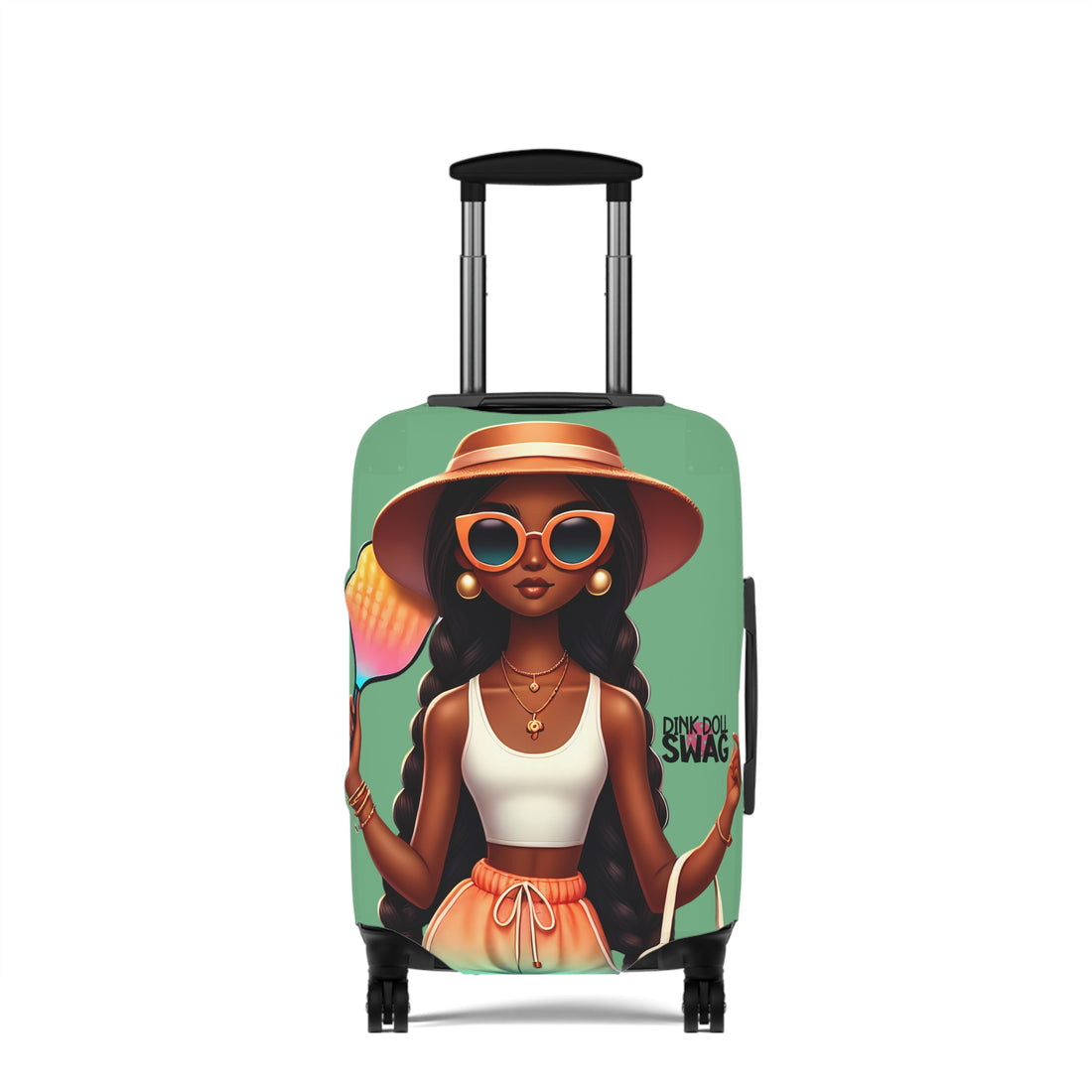 Indigenous Diva pickleball luggage cover with bold colorful artwork