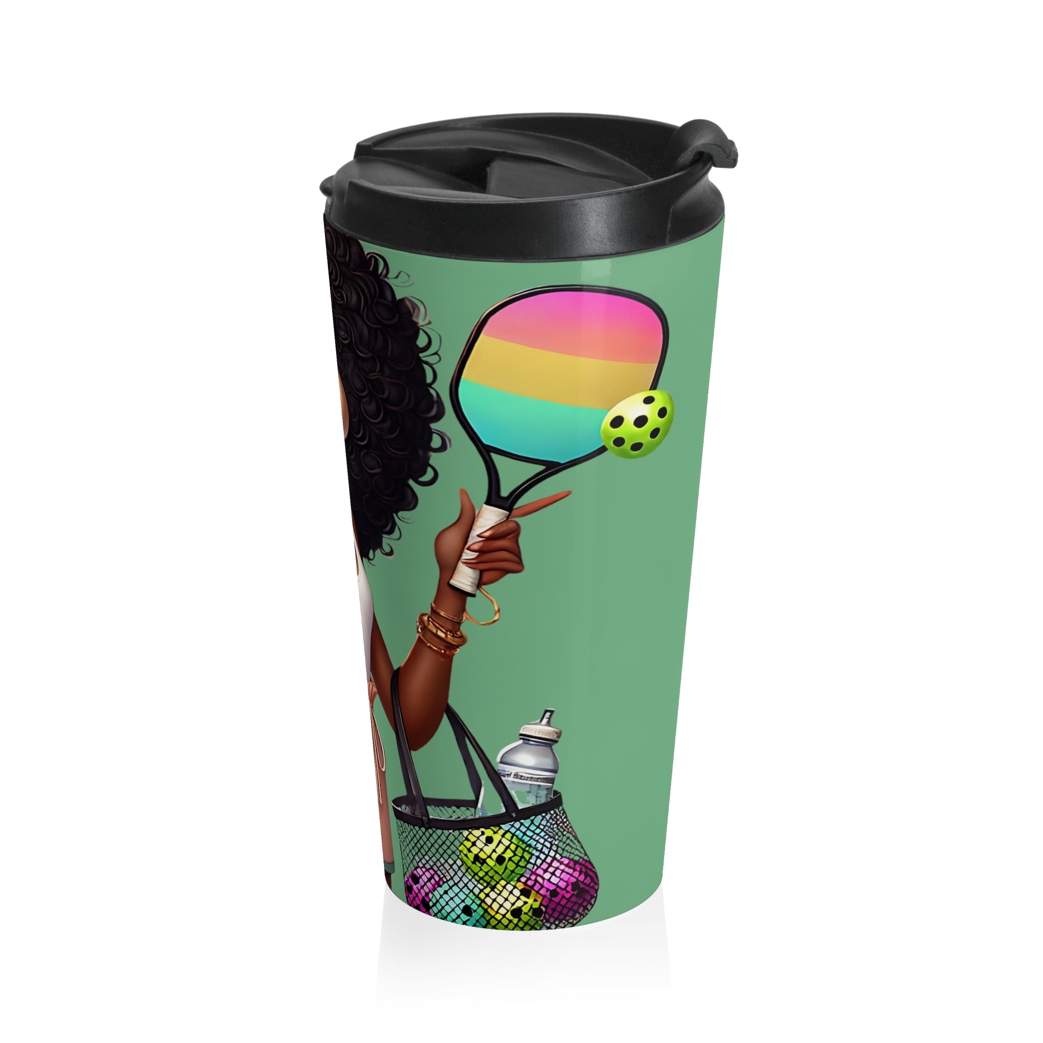 Dink Doll Swag™ Courtside Glam Tumbler - Afro Diva