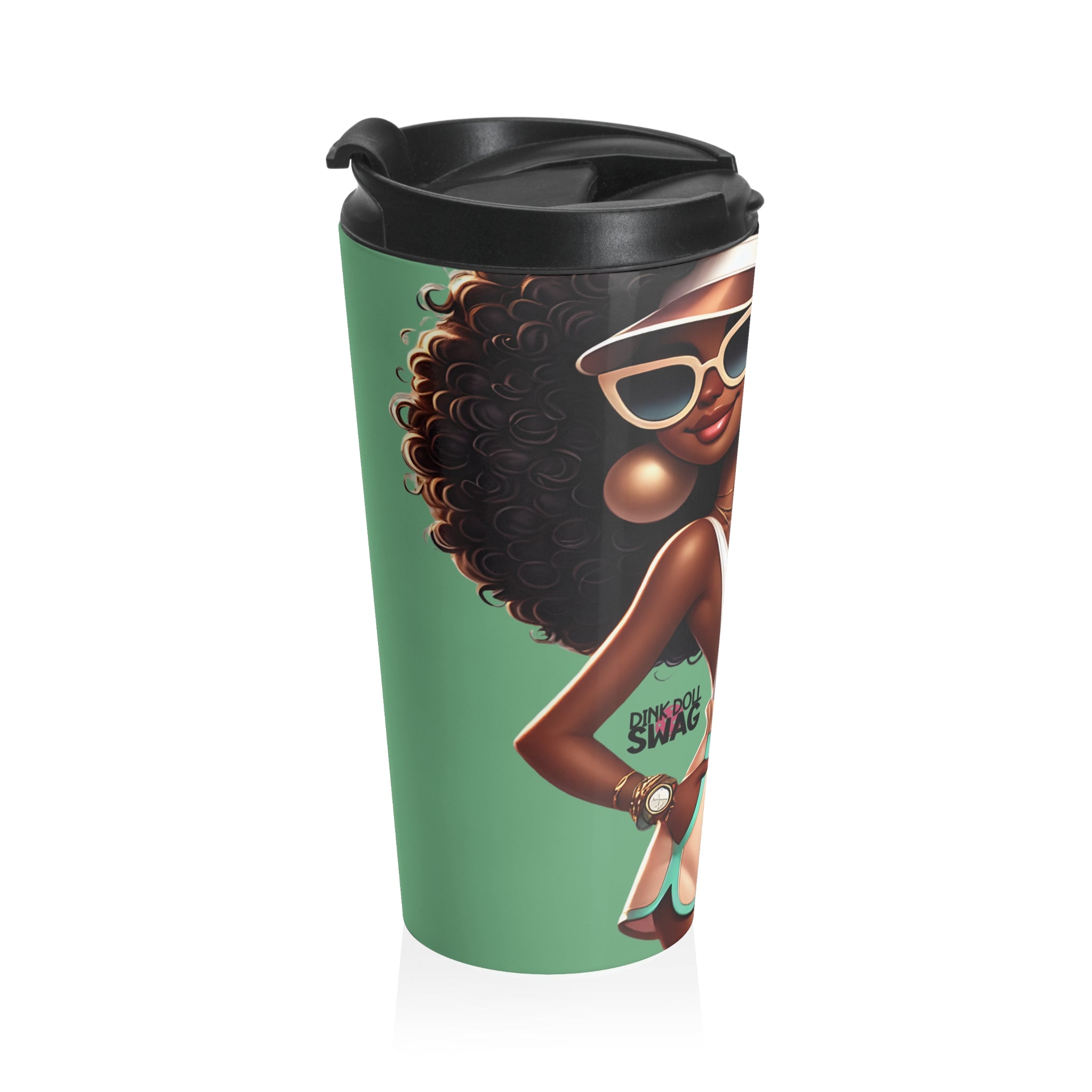 Dink Doll Swag™ Courtside Glam Tumbler - Afro Diva