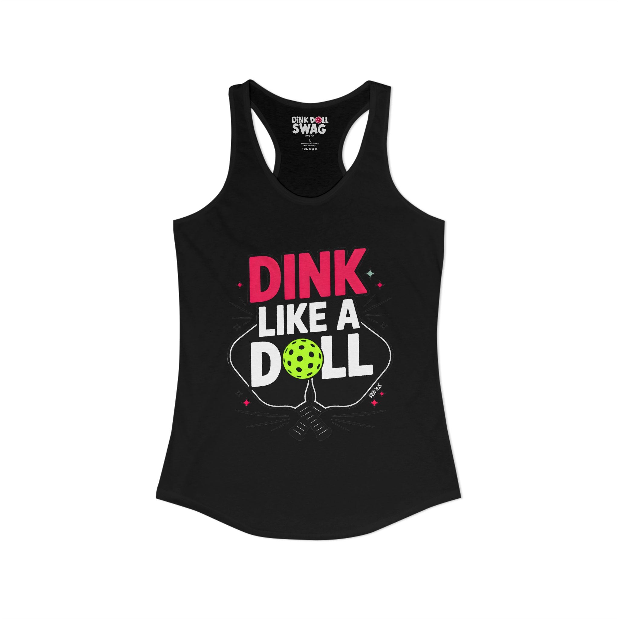 Dink Like a Doll Racerback Tank (Prov 31:25)