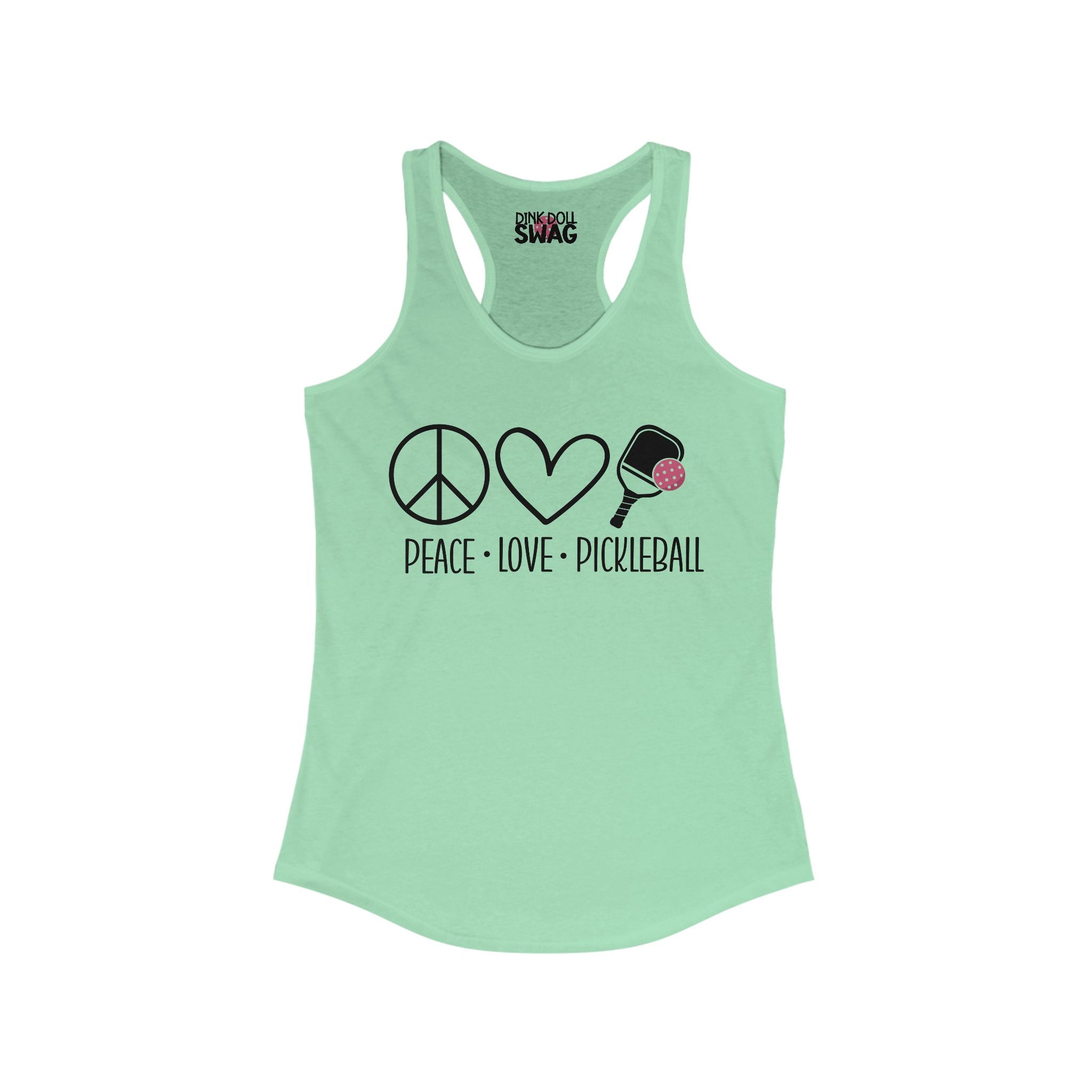 Pickleball Racerback Women's Tank - 'Peace, Love, Pickleball' Design