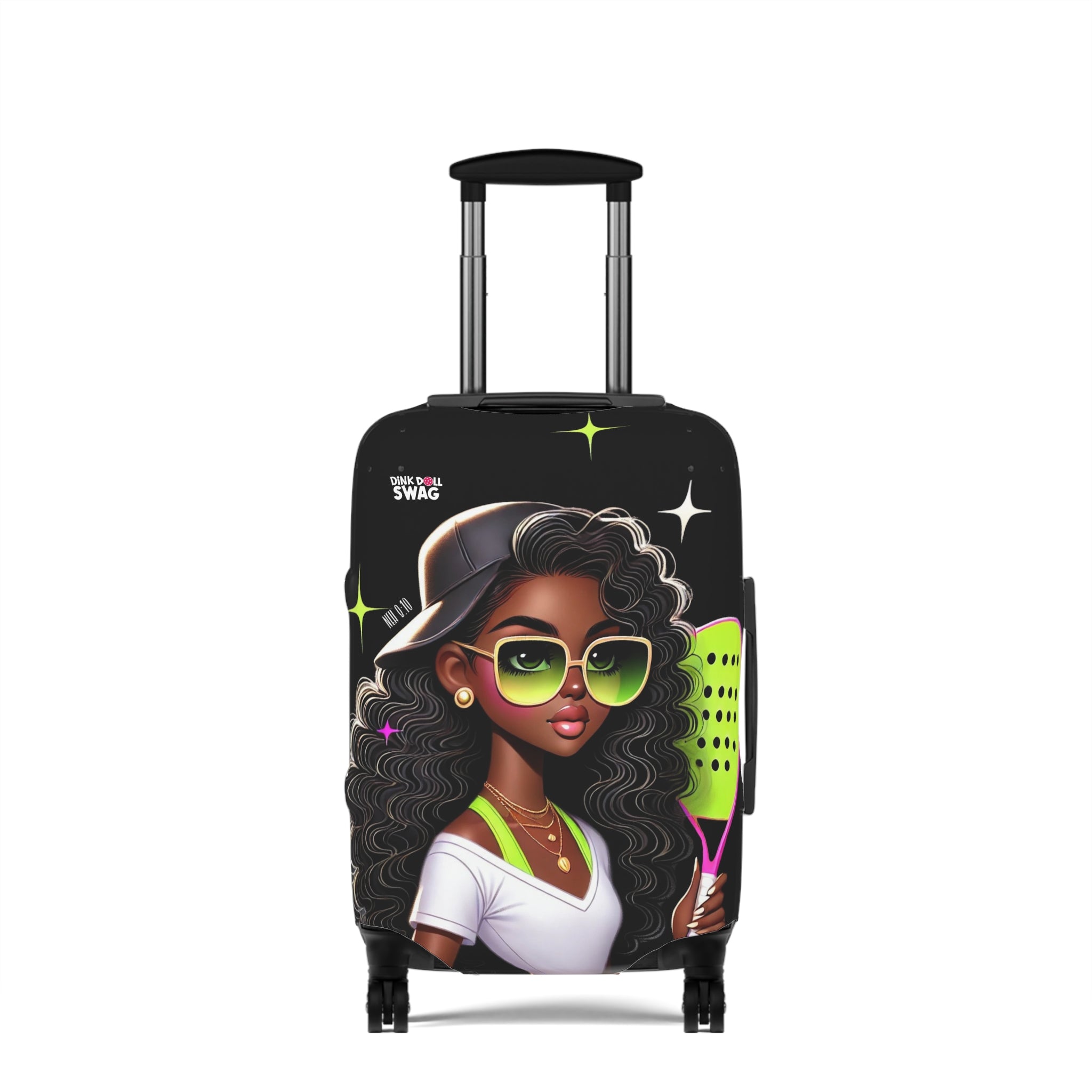 Dink Doll Swag™ Joy in Motion   – Nyla Edition Pickleball Luggage Cover for Women | Faith-Inspired