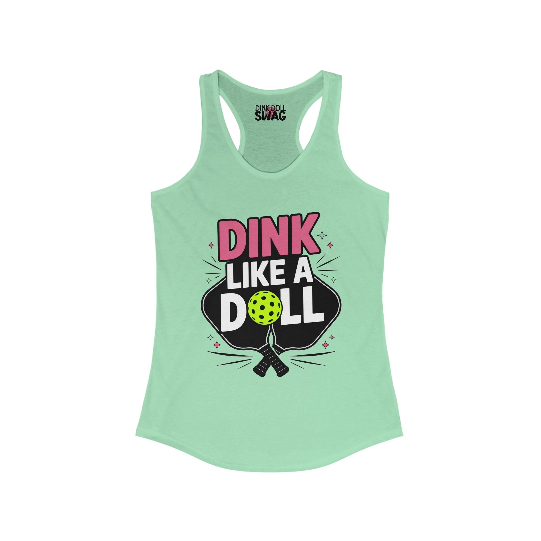 Pickleball Racerback Women's Tank - 'Dink Like a Doll' Design