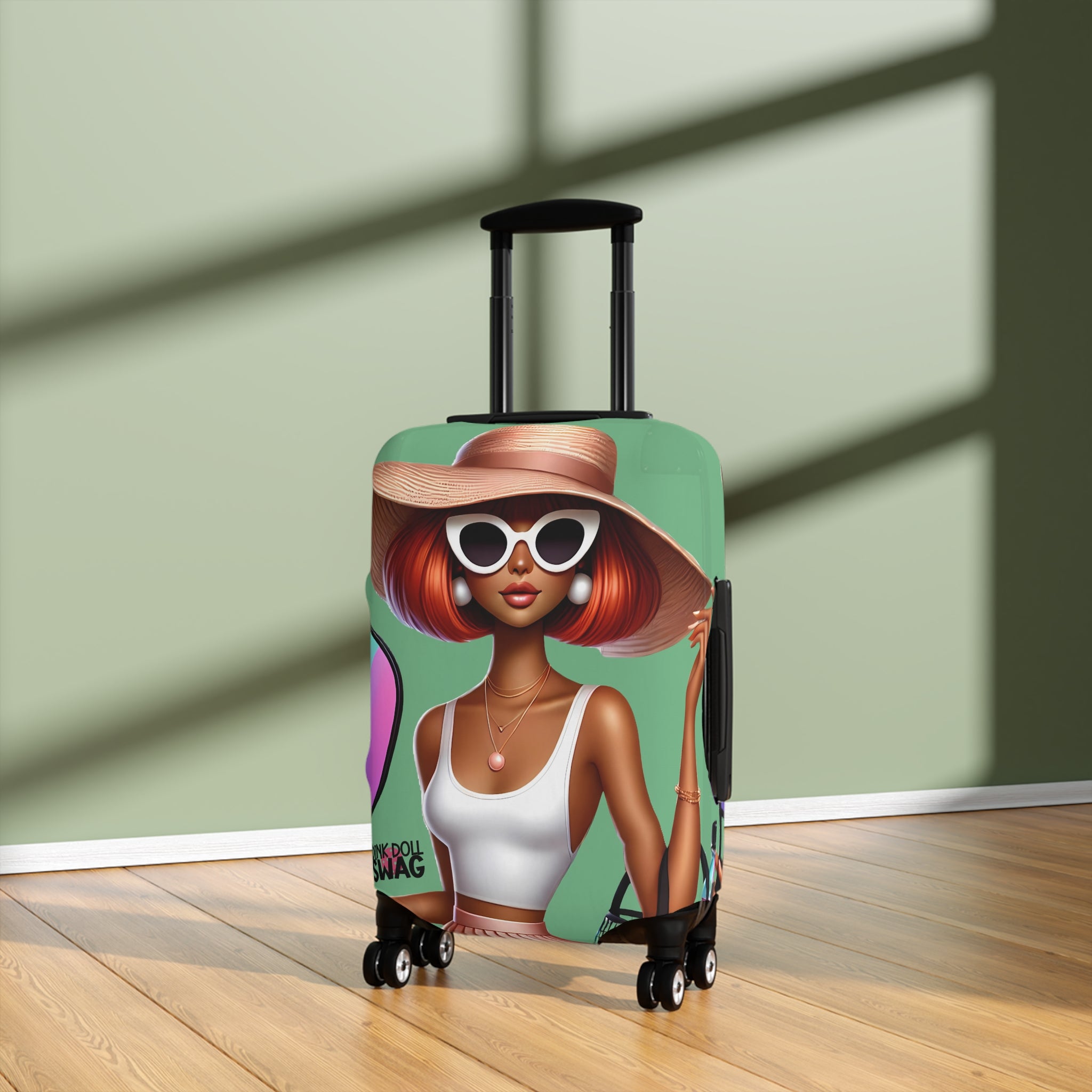 Dink Doll Swag™ Red Head Diva Luggage Cover