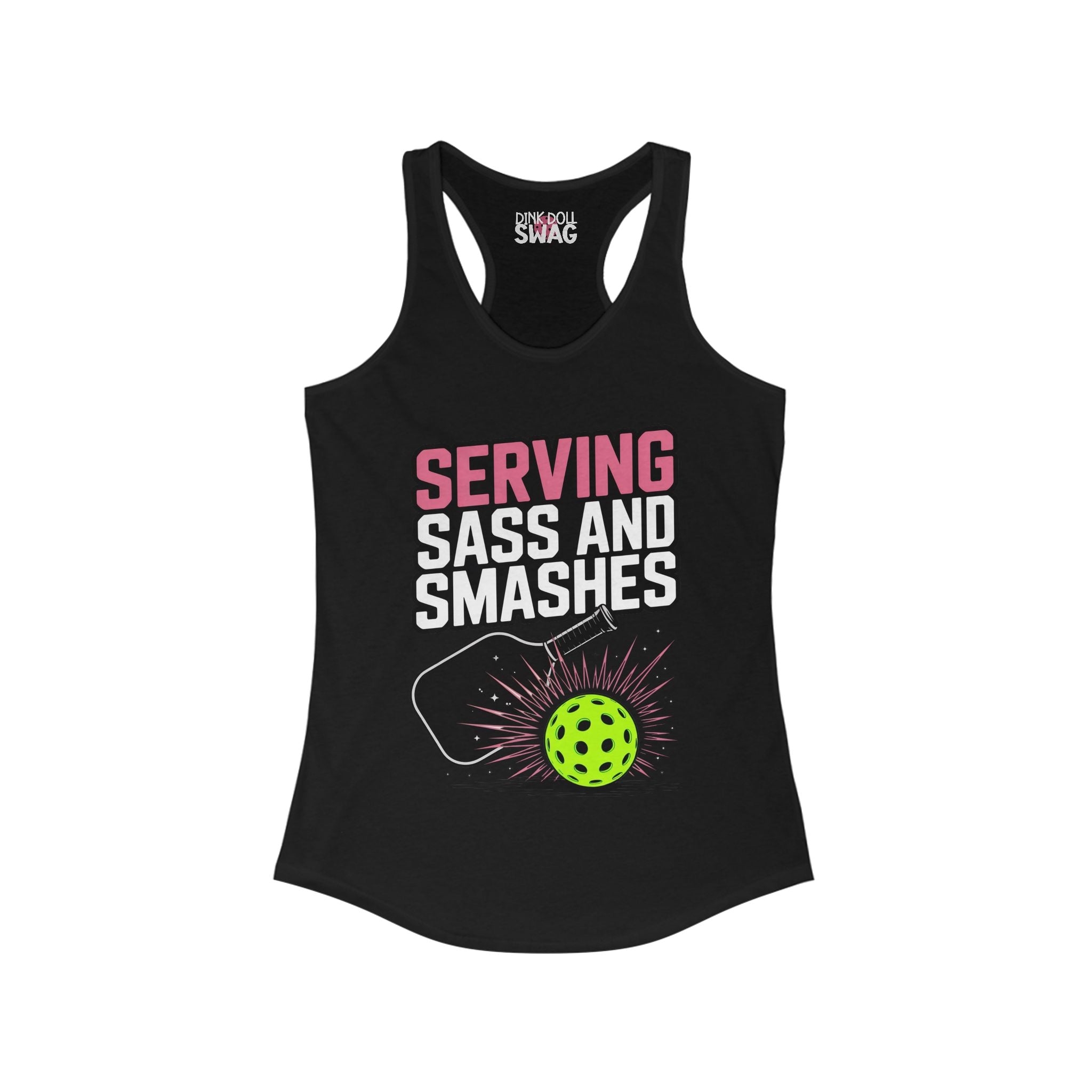 Pickleball Racerback Women's Tank - 'Serving Sass and Smashes' Design