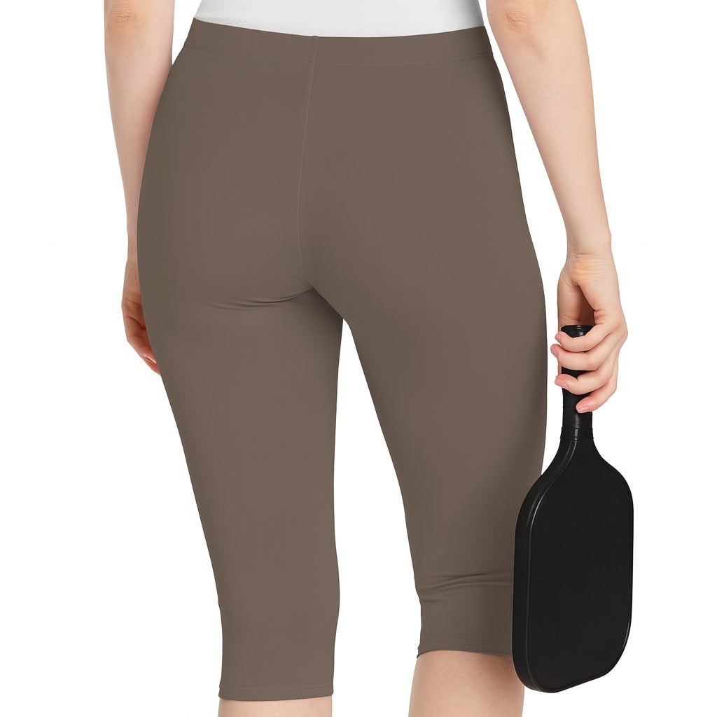 Dink Doll Swag Logo Capri Leggings – Brown (Phil 4:13)