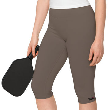 Dink Doll Swag Logo Capri Leggings – Brown (Phil 4:13)