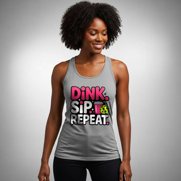 Dink. Sip. Repeat. Racerback Tank