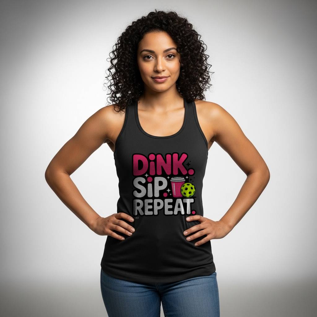 Dink. Sip. Repeat. Racerback Tank