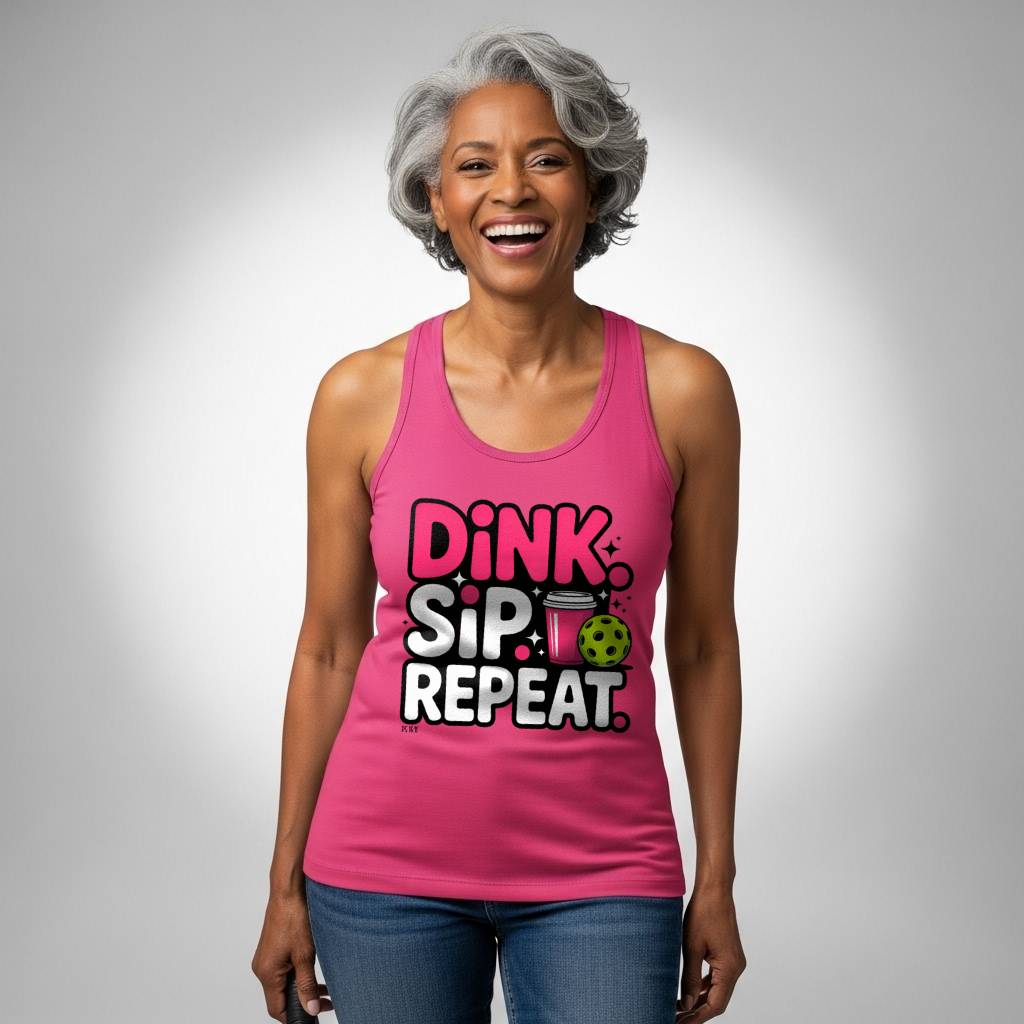 Dink. Sip. Repeat. Racerback Tank