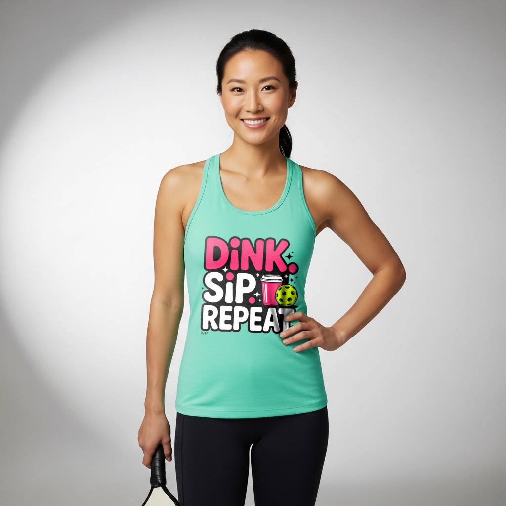 Dink. Sip. Repeat. Racerback Tank